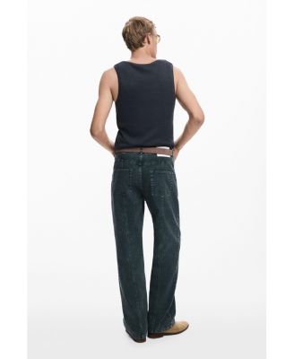Men's Straight pants with washed effect