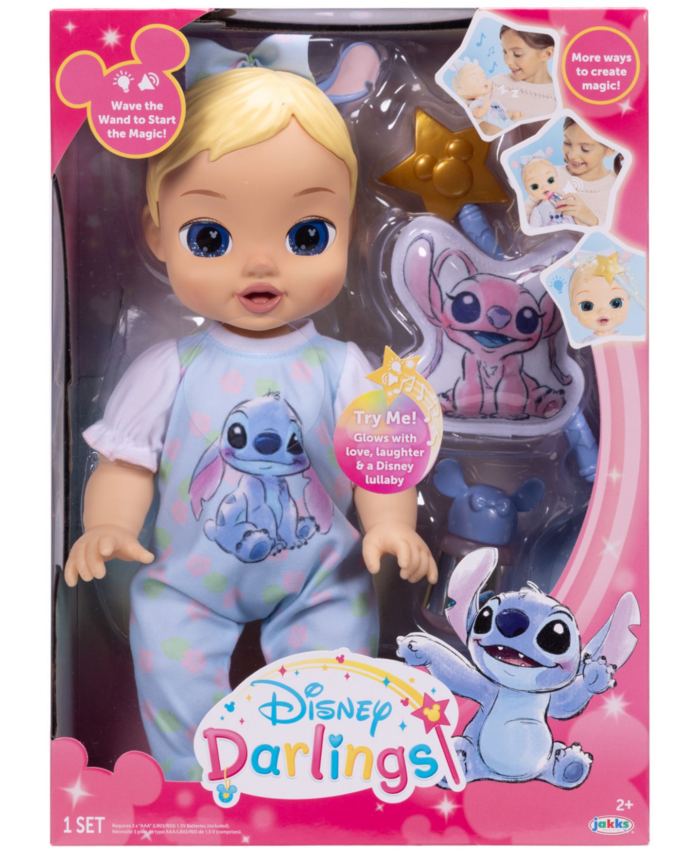 Детская кукла Disney Darlings Stitch 13" Interactive Baby Doll, Ages 2+ — фото 3