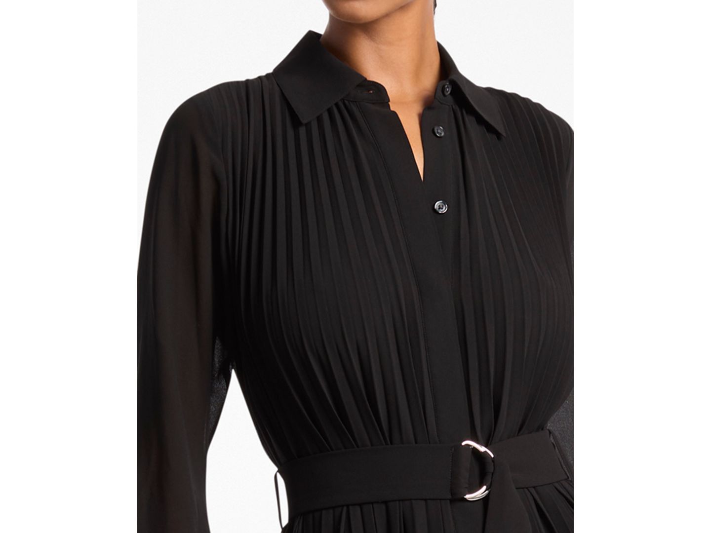 Женское платье Michael Kors Pleated Shirt Dress, цвет: Чёрный — фото 2