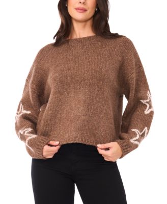 Women's Crewneck Star Pattern Sweater