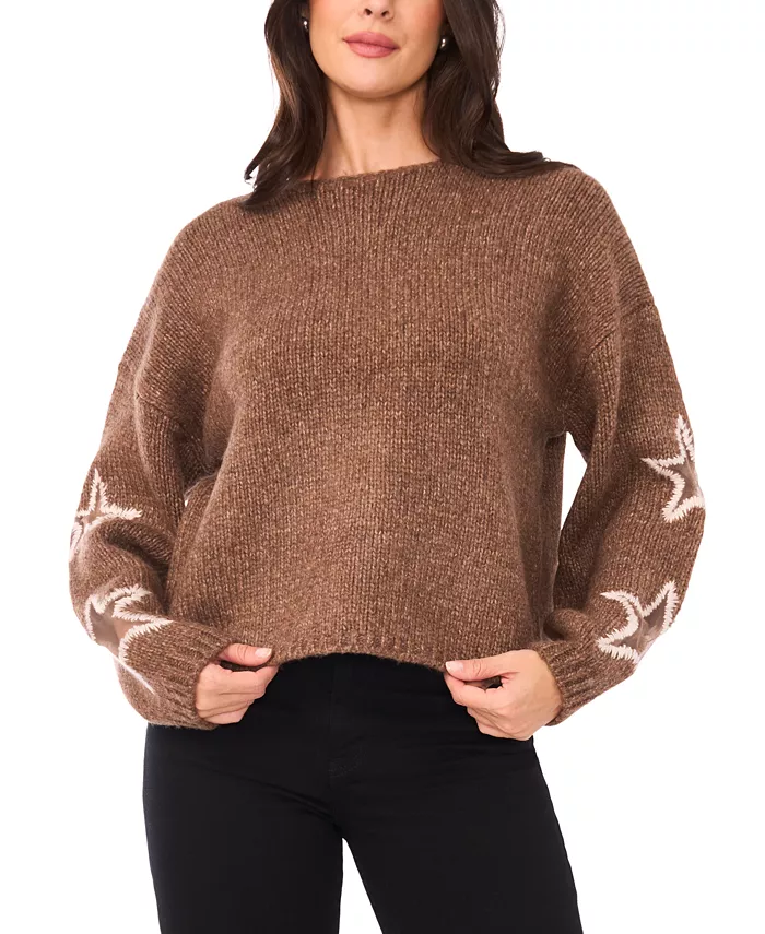 Women's Crewneck Star Pattern Sweater