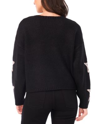 Women's Crewneck Star Pattern Sweater