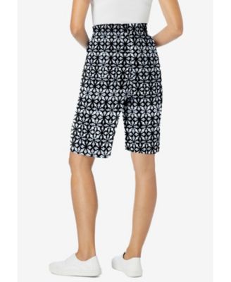 Plus Size Elastic-Waist Knit Short