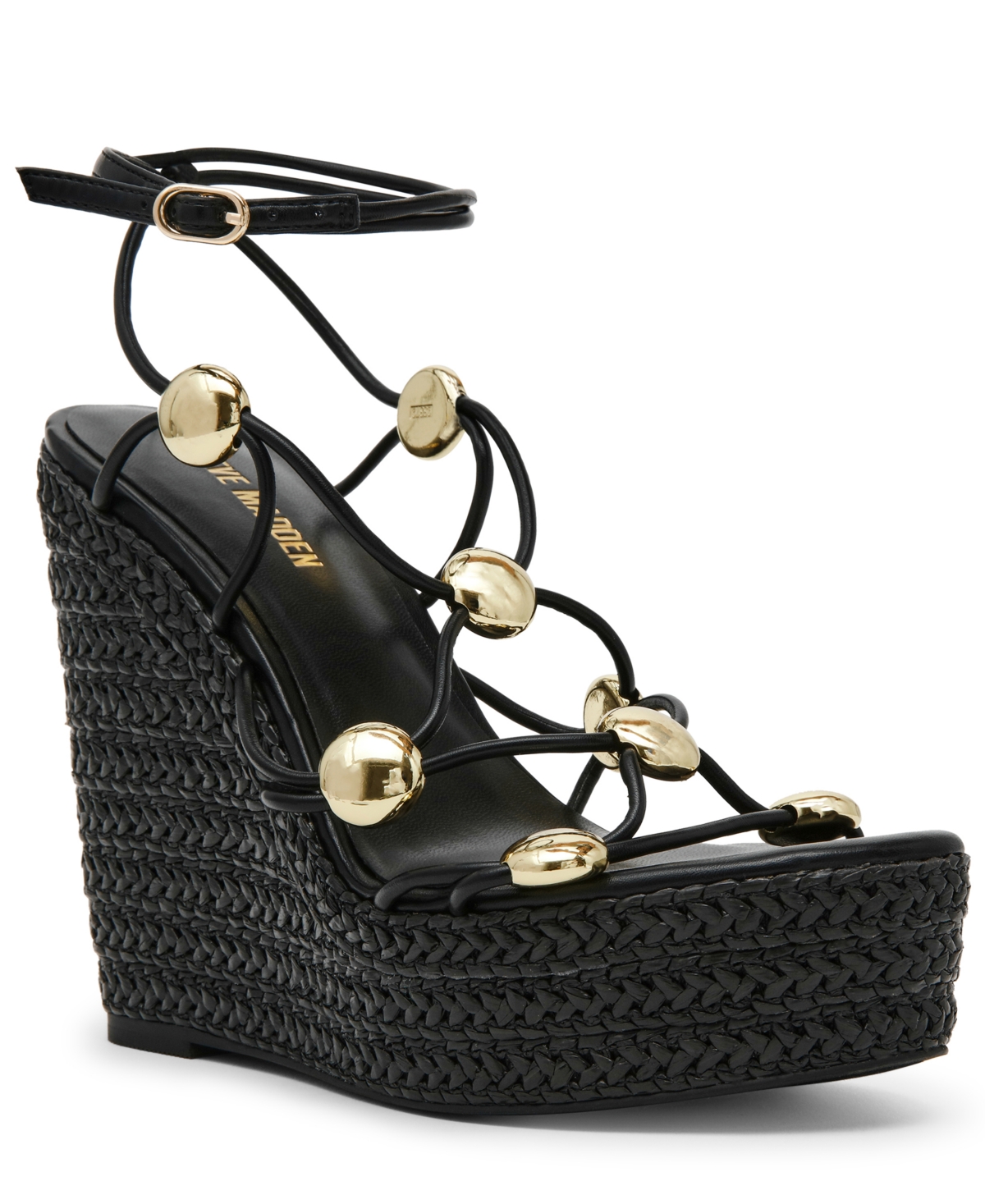 Steve Madden Women's Oaklie Studded Strappy Wedge Sandals