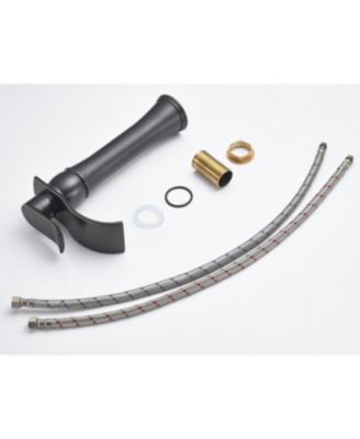 Waterfall Single Hole Single-Handle Vessel Bathroom Faucet With Pop-up Drain Assembly in Oil Rubbed Bronze