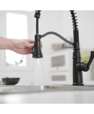 Single-Handle Pull-Down Sprayer 3 Spray High Arc Kitchen Faucet With Deck Plate