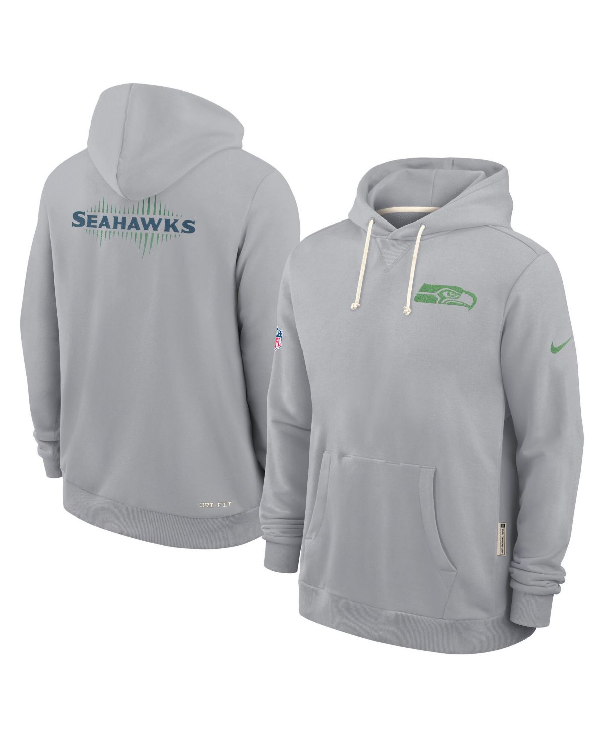 Мужская серая толстовка с капюшоном Seattle Seahawks 2025 NFL Rivalries Sideline Dri-Fit
