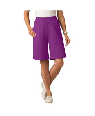Plus Size Elastic-Waist Knit Short