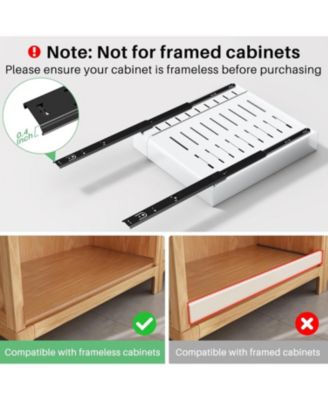 Pull out Cabinet Organizer, Expandable(12&amp;quot;-20&amp;quot;) Heavy Duty Slide out Drawers Fixed with Adhesive Nano Film for Pots, Roll out Shelf Storage for Kitchen Base Cabinet Organization(White)