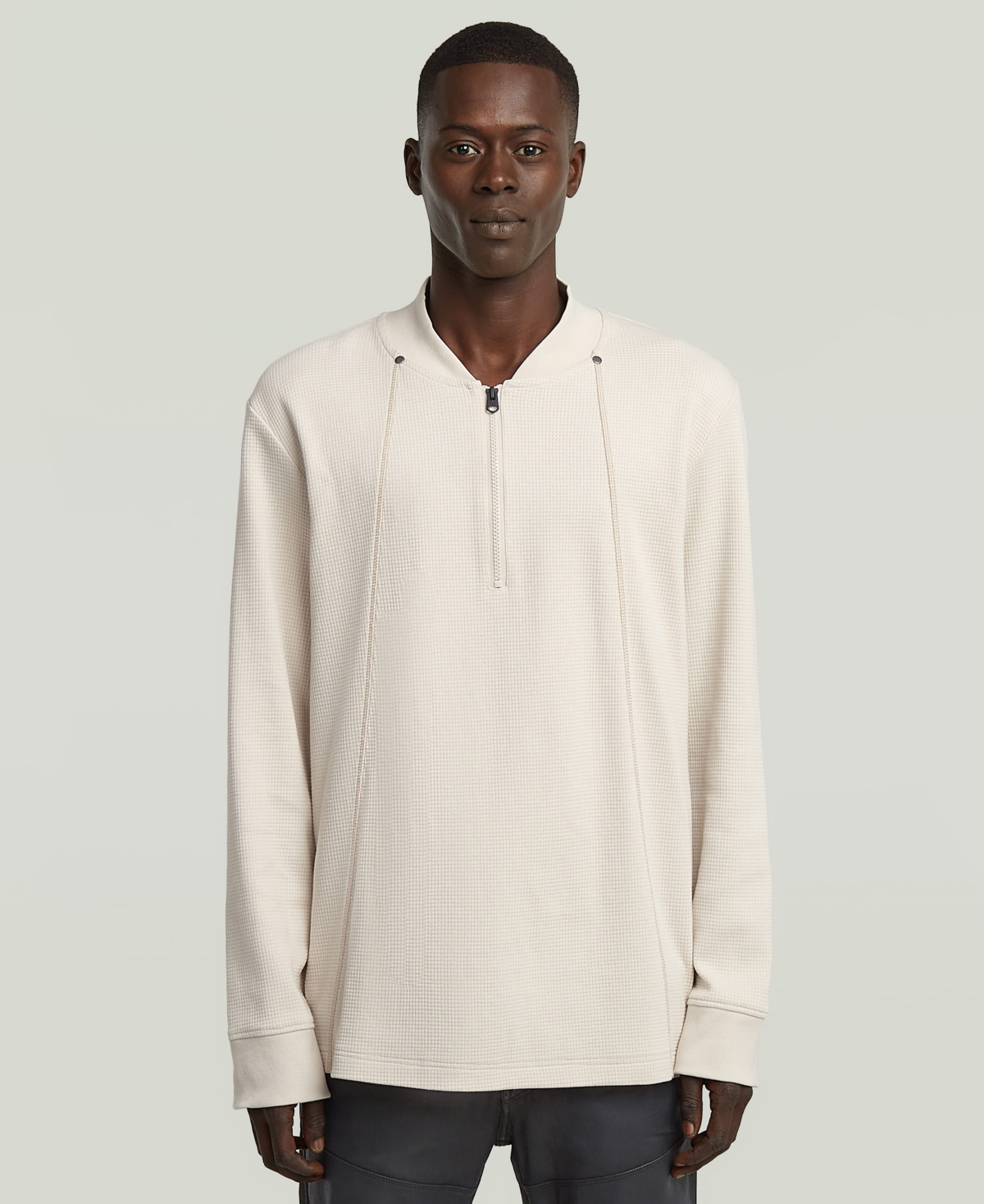 G-star Raw Men's Tweeter A-line Half Zip Sweater In White