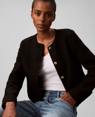 Women's Button Front Tweed Jacket