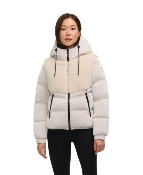 Женские куртки PAJAR Women’s Nephele Mixed Media Short Puffer with Fixed Hood