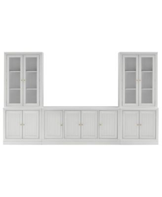 Amren 65" Wood 4 Door Console with Door Hutches and 2 Door Bases