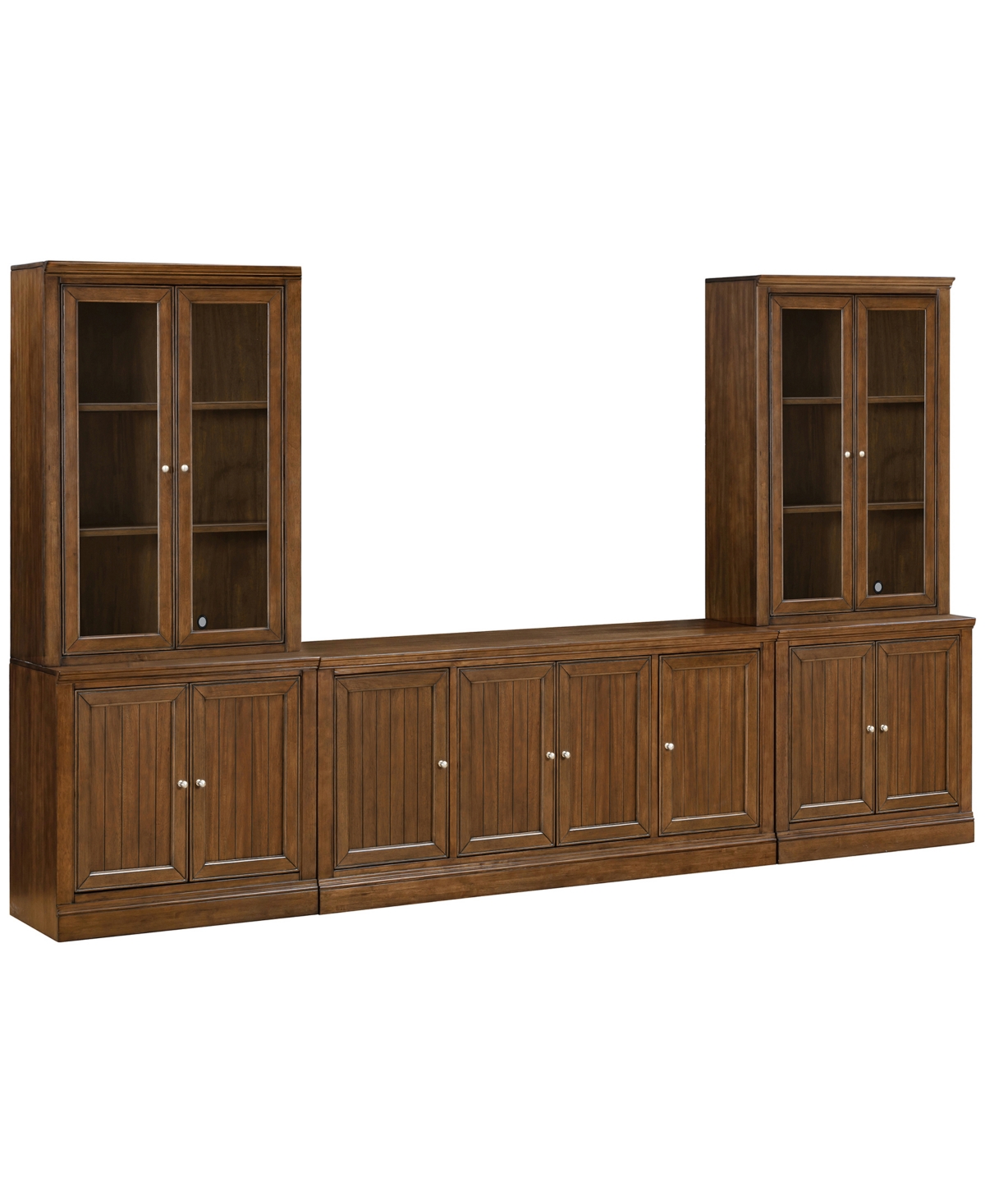 Macy's Amren 65" 4 Door Console With Door Hutches And 2 Door Bases In Brown