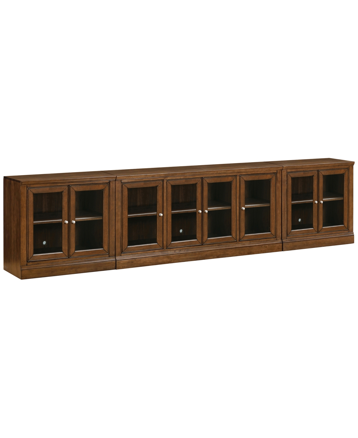 Macy's Amren 65" 2 Door Console With 2 Door Hutches And 2 Door Bases In Brown
