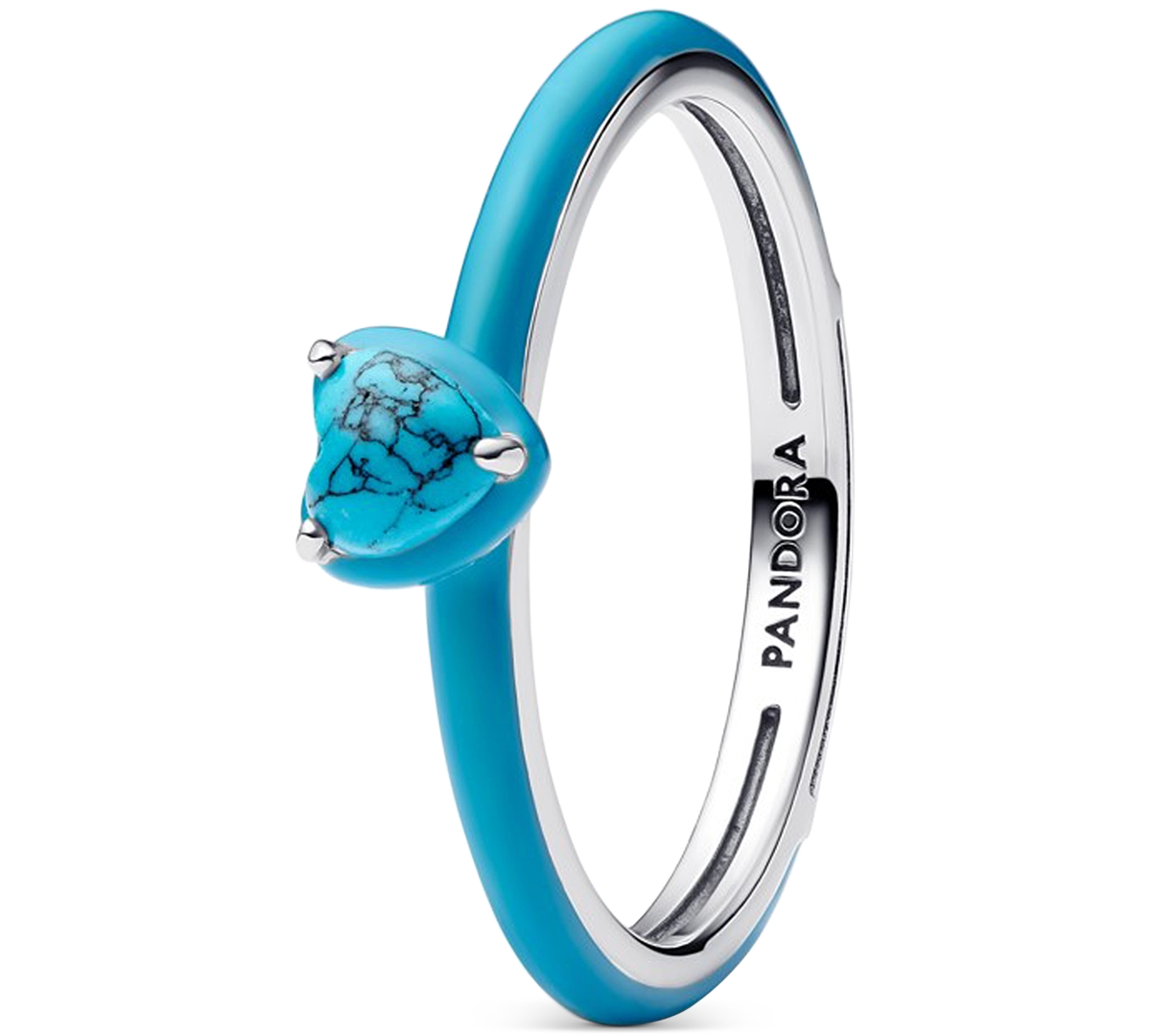Pandora Turquoise Heart Stone Ring In Blue
