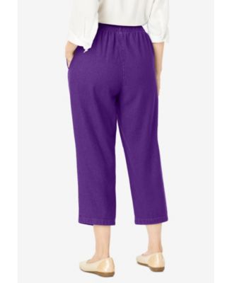 Women's Within 7-Day Elastic-Waist Pull-On Cotton Denim Capri Jeans