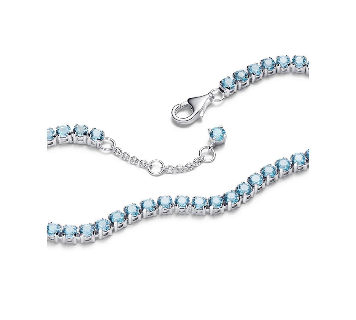 Pandora Sparkling Pink Tennis Bracelet In Blue