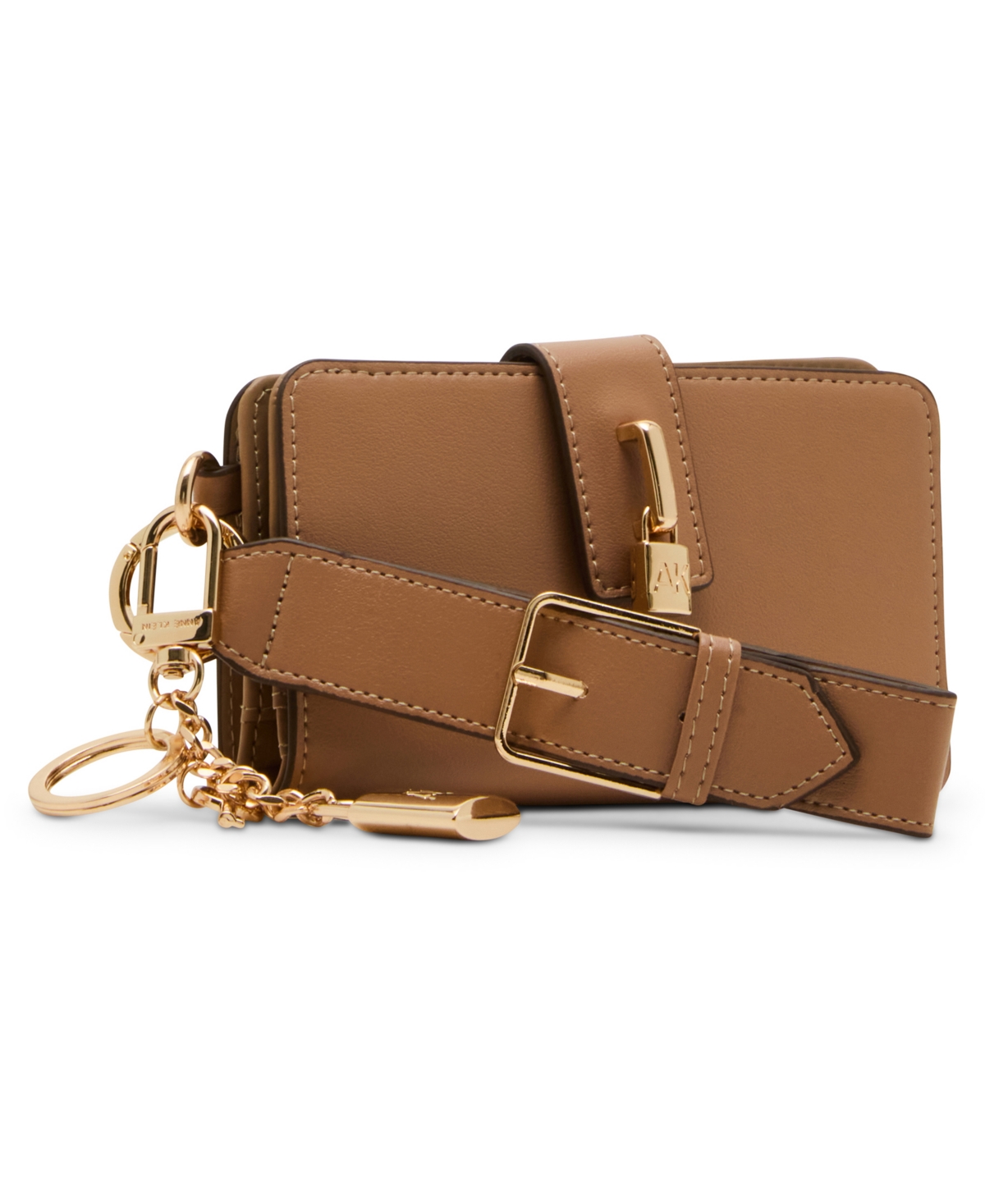 Anne Klein 2 Piece Lock Wristlet Gift Set With Bag Charm In Brown