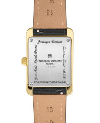 Women's Carree Black Leather Strap Watch, 25.2mm