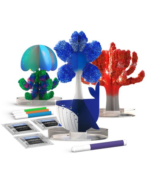 Детские игрушки Discovery Mindblown Crystal Sea Creations Crystal-Growing 13-Piece Science Kit, Ages 8+, цвет: Разноцветный