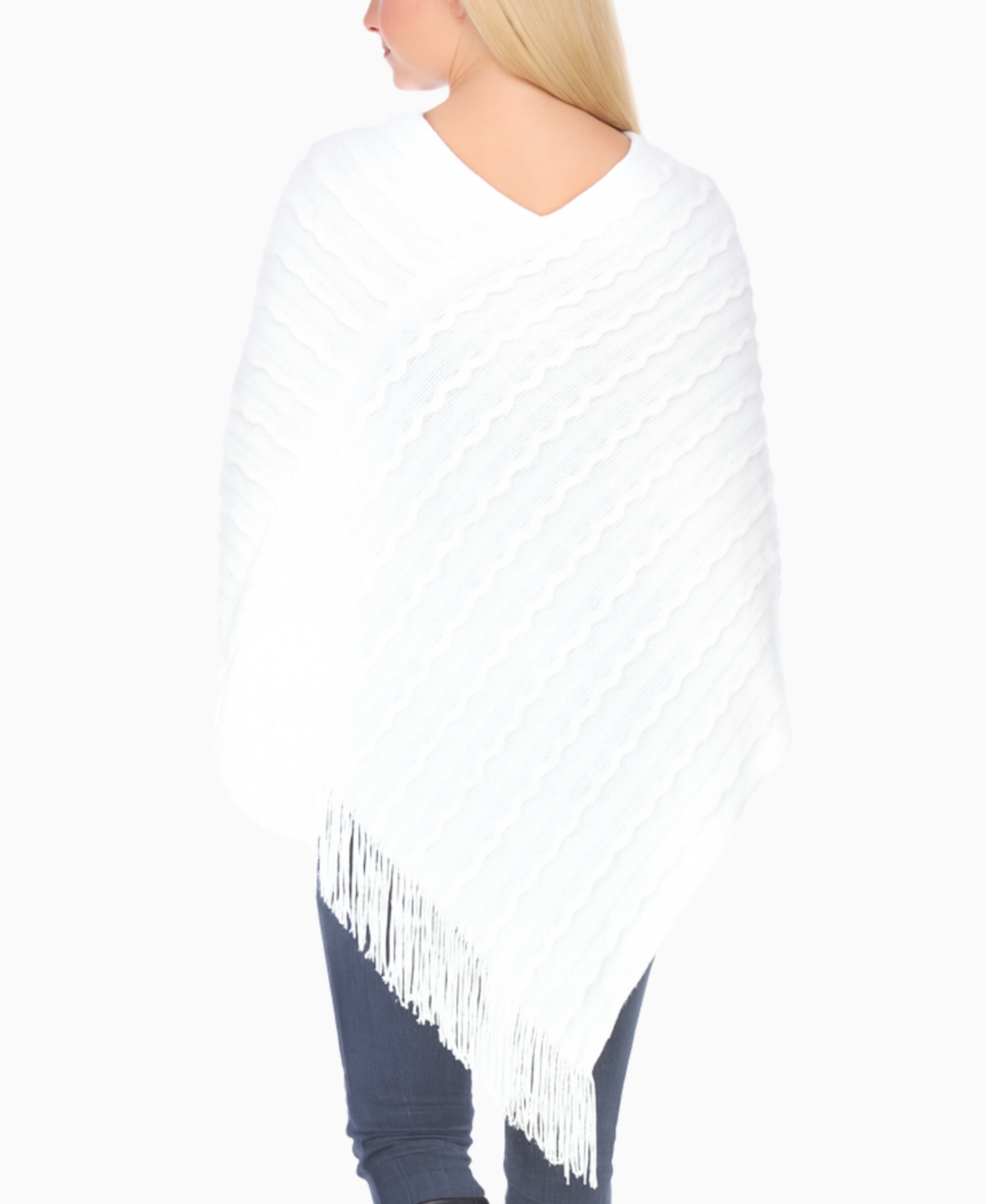 White Mark Melisandre Fringe Poncho In White In White