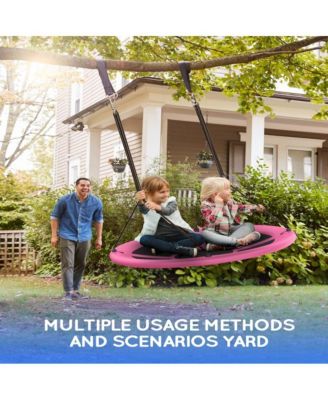 43" Saucer Swing (Kids & Adults): 700lbs Capacity, Waterproof, Adjustable Hanging Straps – Backyard/Indoor/Outdoor.