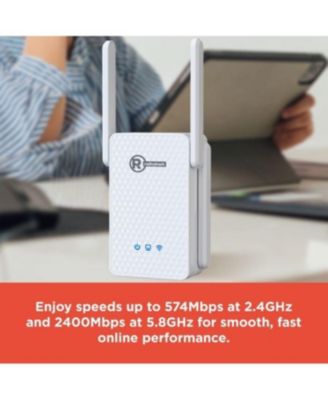 WiFi 3000 Mbps Repeater, Dual Band Range Extender, Signal Booster, Easy Setup, Strong Coverage for Home or Office 2505010