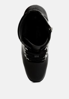 Womens hamiltons lace up block heel boots