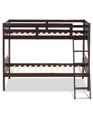 Wooden Twin Over Twin Bunk Beds Convertable 2 Individual Twin Beds