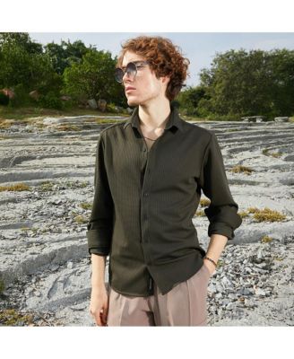 Men's Ribbed-Woven Shirt