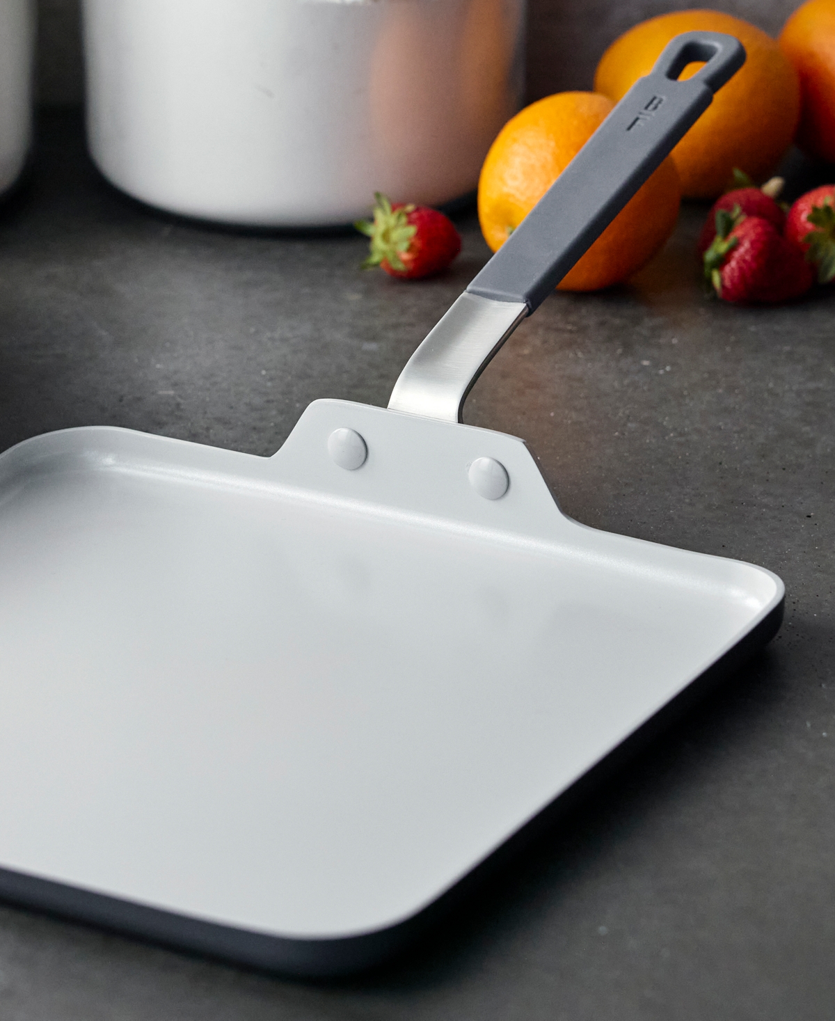 Greenpan Bobby Flay Ceramic Nonstick 11" Square Griddle In Gray