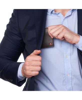 Mens Commuter RFID Bifold Wallet 2 ID Windows Divided Bill Section