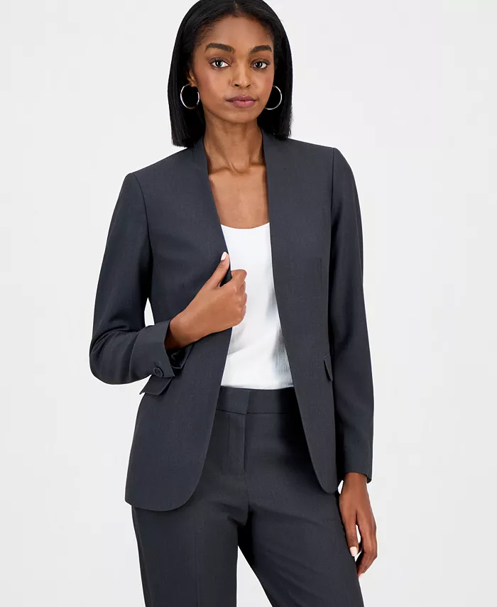 Women's Bi-Stretch Collarless Open-Front Blazer