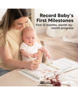 Craft Baby Memory Book, First 5 Years Baby Books, 90 Pages Keepsake Milestone Journal for Baby Girls, Boys