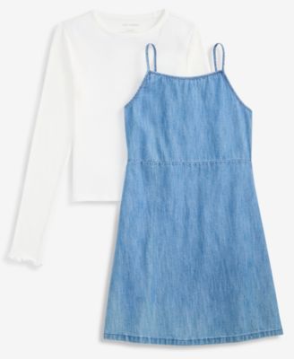Epic Threads - Little & Big Girls T-Shirt & Chambray Dress Set