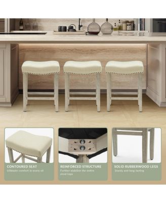 24" Upholstered Saddle Seat Counter Stool