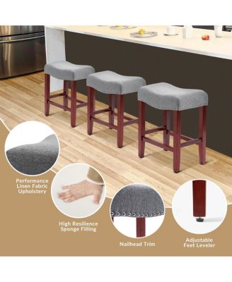 24" Upholstered Saddle Seat Counter Stool