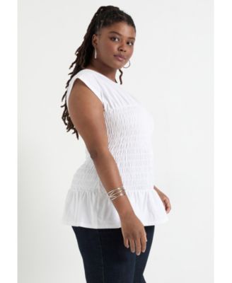Women's June + Vie Smocked Peplum Top