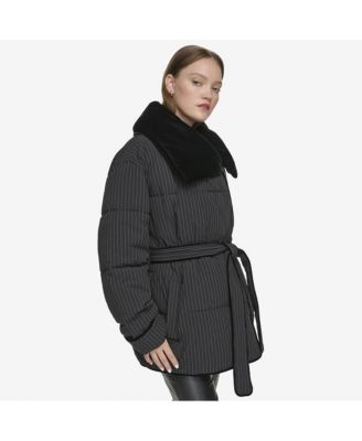 Women's Krithia asymmetrical pinstripe wrap Coat