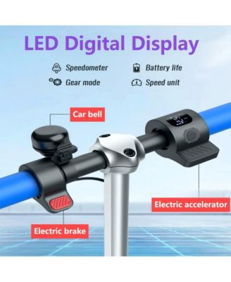 Kids' 180W Electric Scooter-LED Display, Adjustable Speed & Height, 25.2Vdc 1A Power, 10 Mph Speed (50Hz/60Hz Compatible) | Colorful Lights Included, Ideal Gift for Kids.