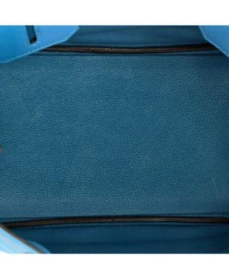 Pre-Owned HERMES Birkin 30 Handbag Blue Epsom with Palladium Hardware