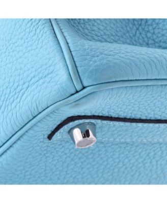 Pre-Owned HERMES Birkin 30 Handbag Blue Togo with Palladium Hardware