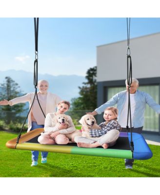 Tree Swing for Kids and Adults, 60" Waterproof Rectangle Platform Swing, 700lbs Heavy Duty with Adjustable Straps