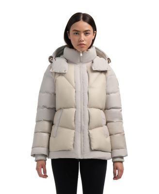 Women's Vega Mixed Media Puffer Jacket with Removable Hood