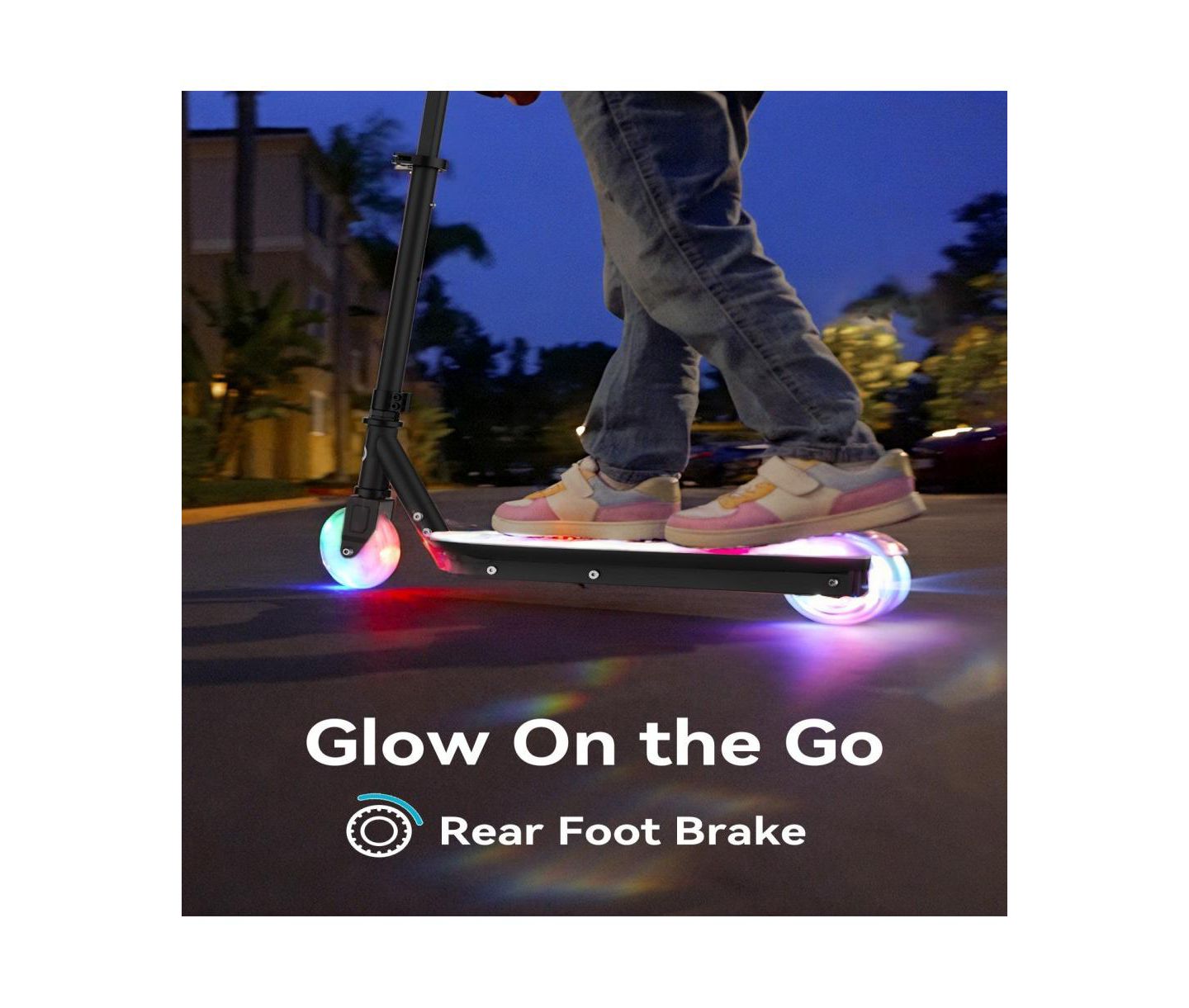 Детская игрушка Everyfun Electric LED-Light Adjustable-Height Scooter, 110 lb Capacity, Ages 3-12 — фото 4