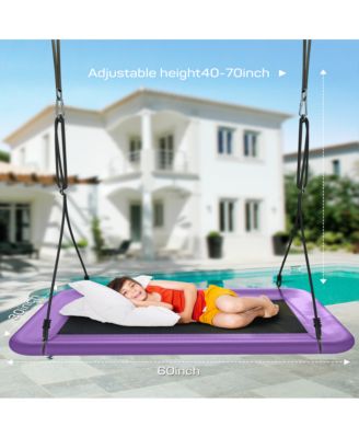 Tree Swing for Kids and Adults, 60" Waterproof Rectangle Platform Swing, 700lbs Heavy Duty with Adjustable Straps