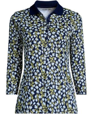 Women's 3/4 Sleeve Supima Cotton Polo Shirt