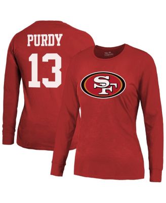 Majestic - Women's Brock Purdy Scarlet San Francisco 49ers Player Name Number Long Sleeve T-Shirt