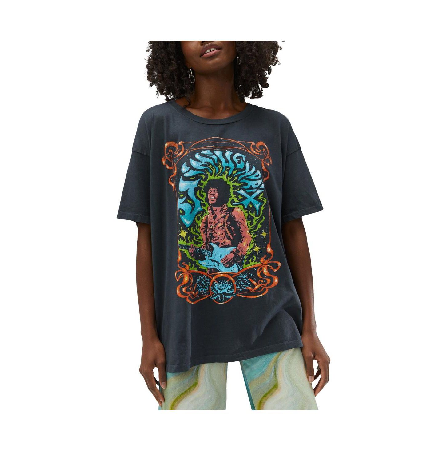 Женская футболка Daydreamer Charcoal Jimi Hendrix Psychedelic Nouveau — фото 2